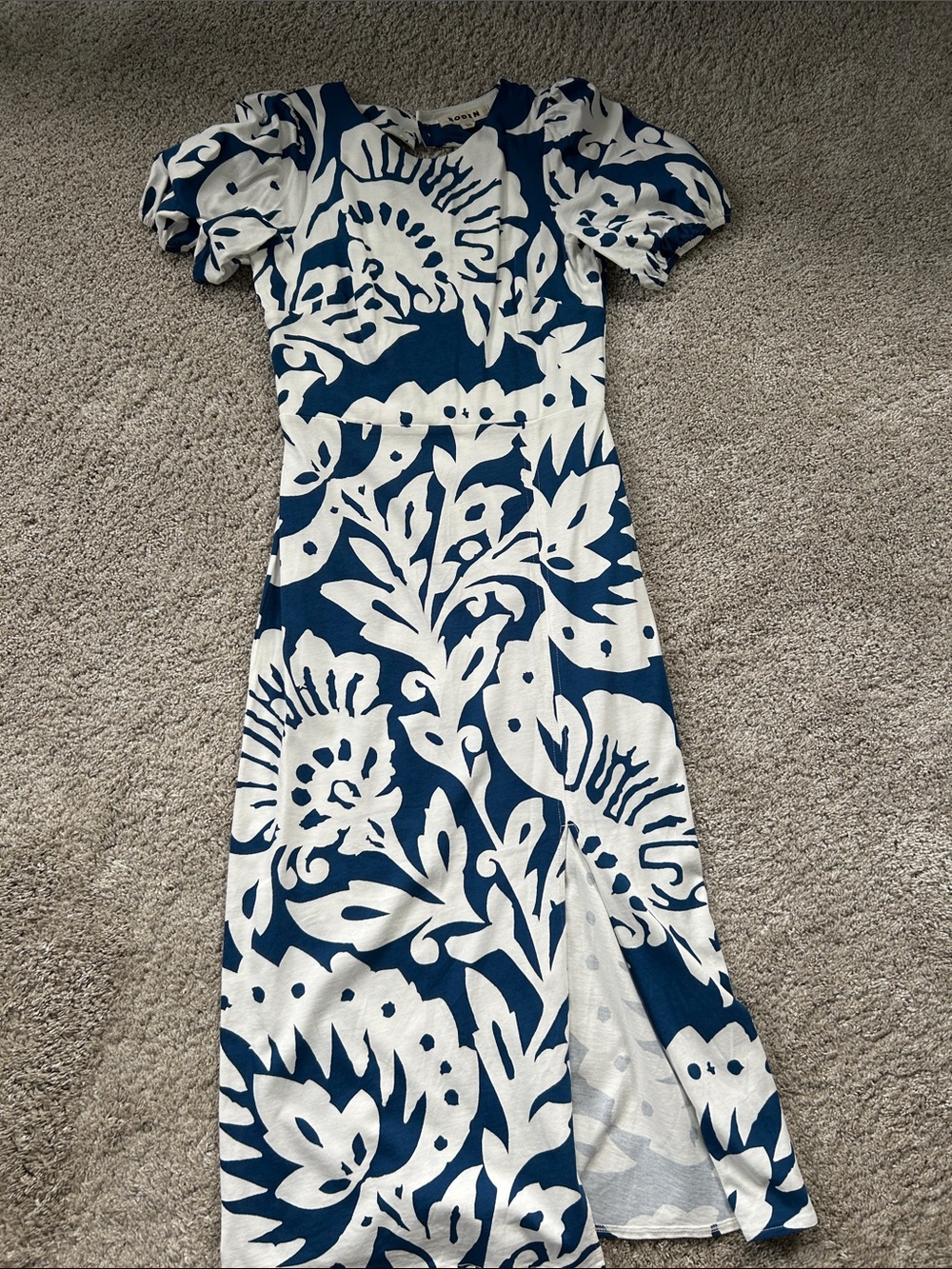 Boden Blue and White Floral Maxi Dress